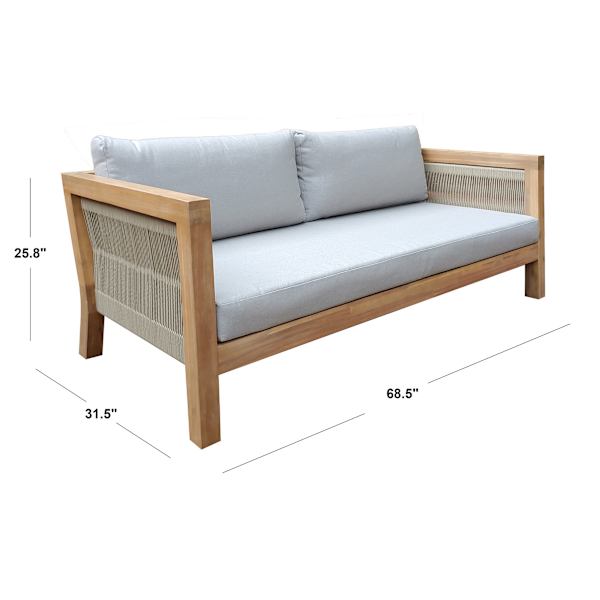 Park City Blonde Acacia Wood Patio Sofa