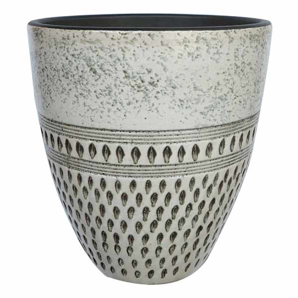 Tall White Cyber Ceramic Outdoor Planter, Small