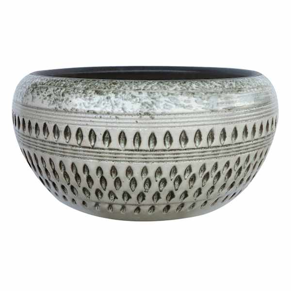 White Cyber Ceramic Outdoor Decorative Bowl, Small