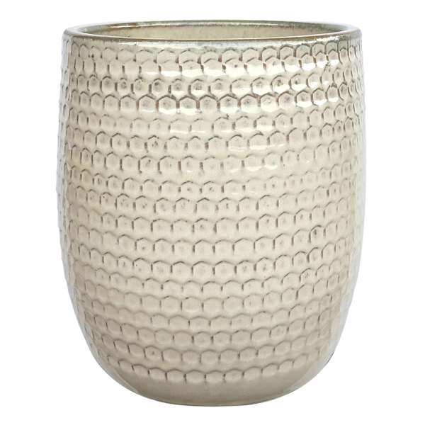 Honeybloom Honeycomb Tall White Outdoor Planter, Medium