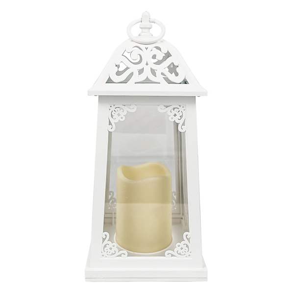 White LED Outdoor Lantern, 12"