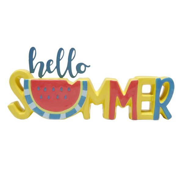 Sunny Club Hello Summer Outdoor Garden Decor, 5.5"