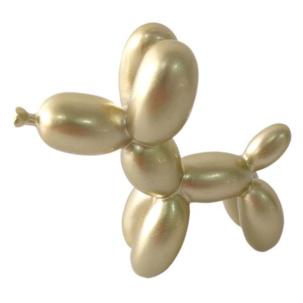Crosby St. Gold Balloon Dog Outdoor Garden Statue, Small