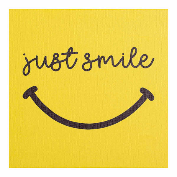 Just Smile Canvas Wall Art, 12"