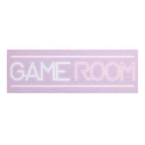 Pastel Game Room Canvas Wall Art, 36x12