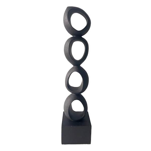 Crosby St. Black Modern Stacked Outdoor Garden Decor, 20"