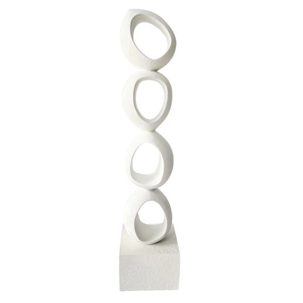 Crosby St. White Modern Stacked Outdoor Garden Decor, 20"
