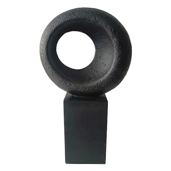 Crosby St. Black Modern Circle Outdoor Decor, 22"