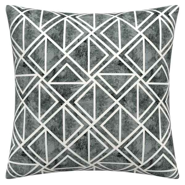 Crosby St. Black Triangle Geo Print Square Outdoor Throw Pillow, 16"