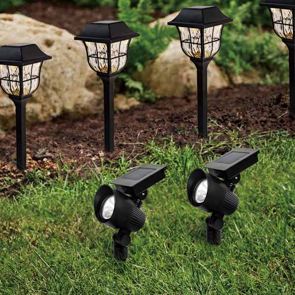 at Home 14 x 9.1 x 9.8 Solar LED Black Mixed Boxed Set 6 ct