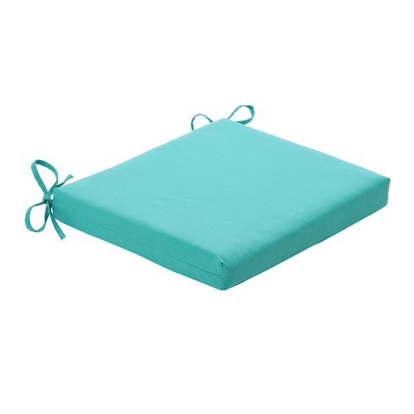 Found & Fable Aqua Canvas Outdoor Square Seat Cushion