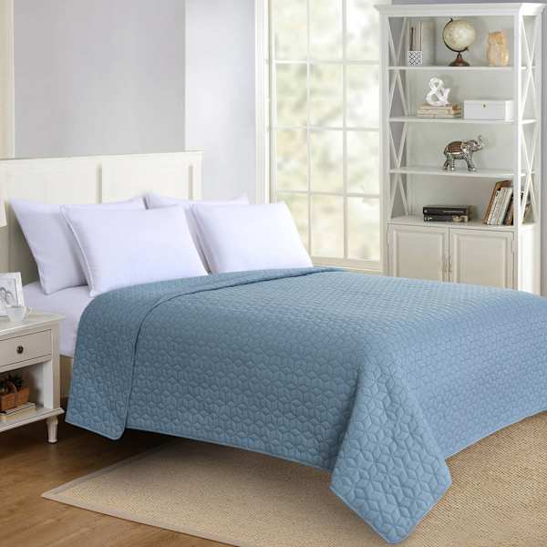 Blue Geometric Pinsonic Quilt, Twin/Twin XL