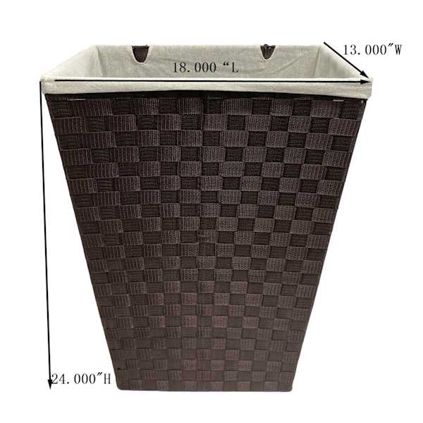 Woven Band Laundry Hamper with Lid & Removable Liner, Espresso