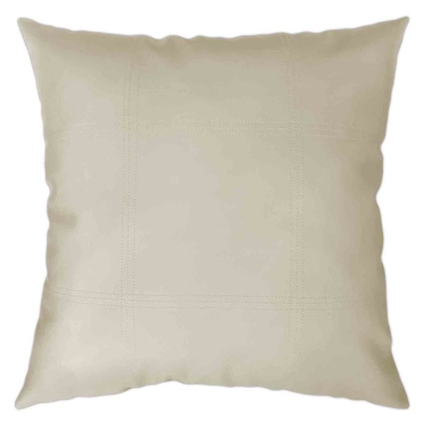 Crosby St. Black Leather Grid Throw Pillow 18