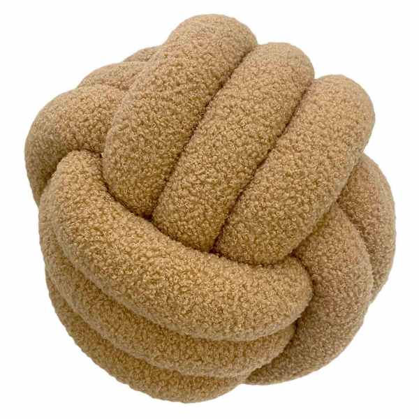 Crosby St. Brown Plush Knot Throw Pillow, 12"