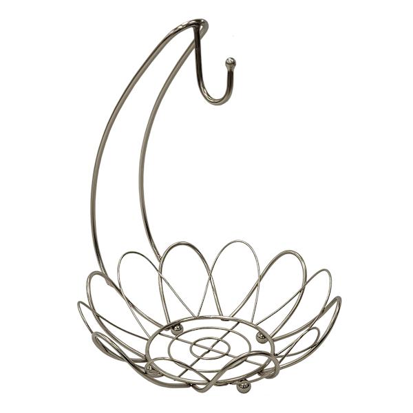 Nickel Flower Fruit Basket with Banana Hanger