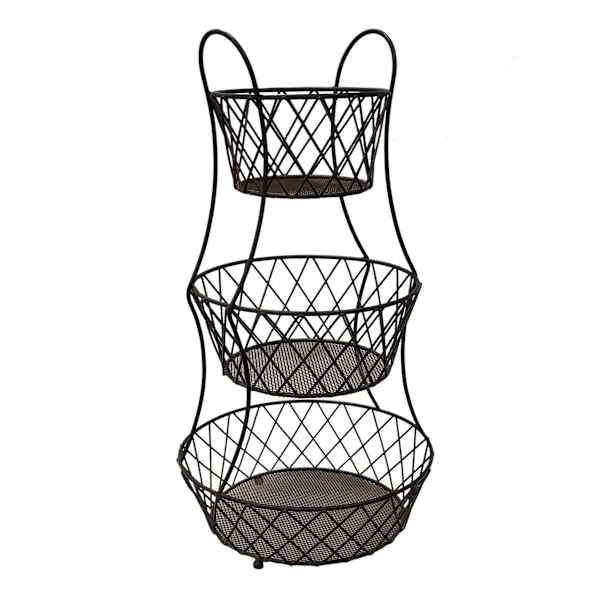 3-Tier Bronze Wire Fruit Basket