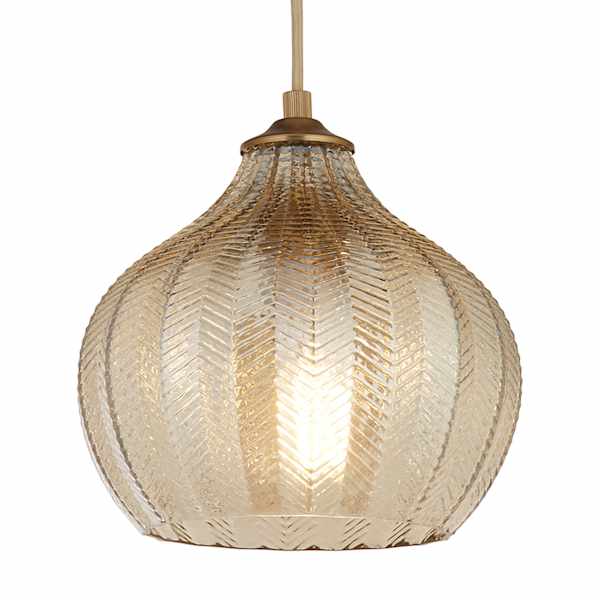 Found & Fable Chevron Glass Pendant Light, 9"