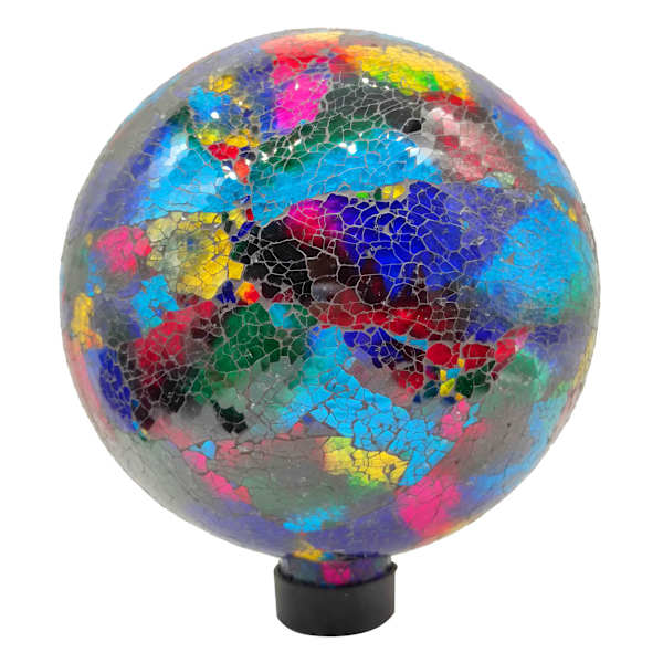 Blue & Red Mosaic Glass Garden Gazing Ball, 10"
