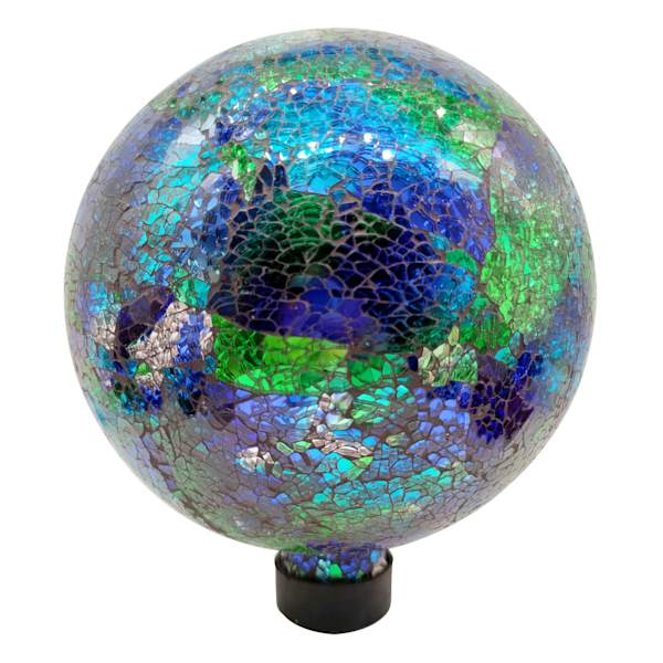 Blue & Green Mosaic Glass Garden Gazing Ball, 10"
