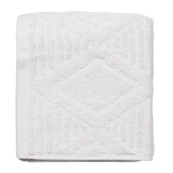 Found & Fable White Diamond Textured Cotton Washcloth, 3x13