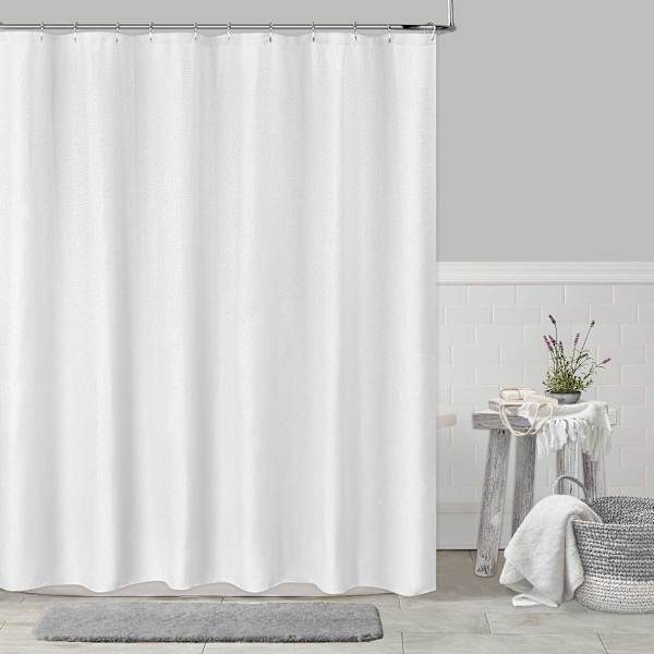 Honeybloom White Cassie Shower Curtain, 72"