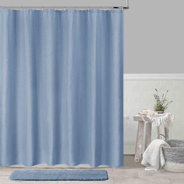 Honeybloom Blue Cassie Shower Curtain, 72"