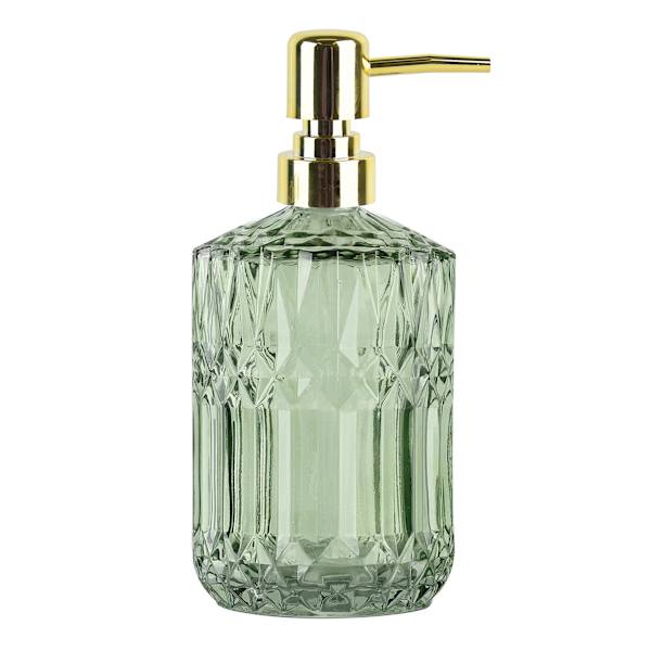 Providence Diana Green Textured Glass Soap Dispenser, 6.8"