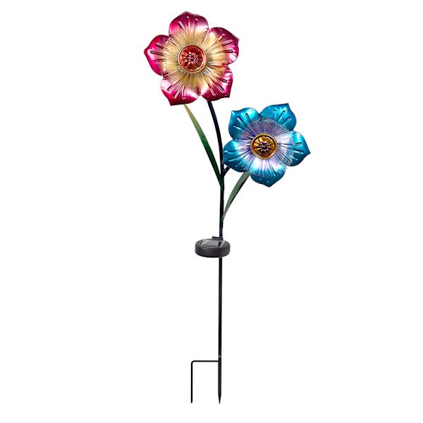 Solar Metal Flower Yard Stake, 37"