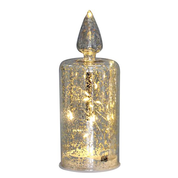Providence Silver String LED Candle, 8"