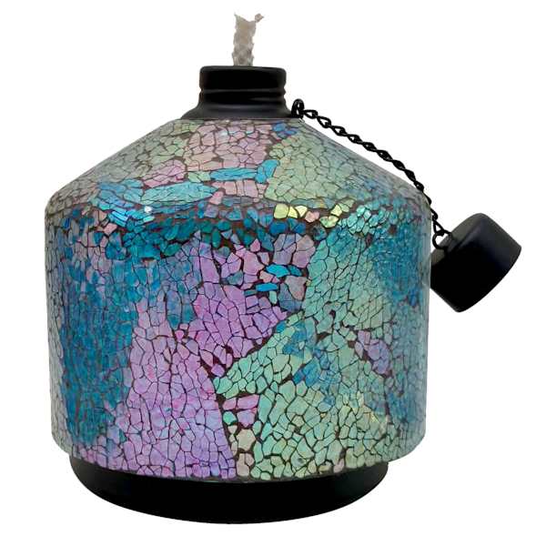 Blue Mosaic Tabletop Torch, 6"