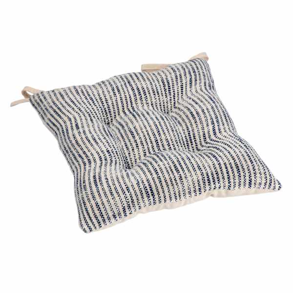 Farmhouse Navy Stripe Dining Chair Cushion