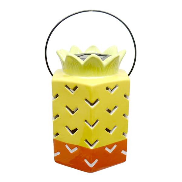 Sunny Club Pineapple Ceramic Outdoor Lantern, 7"