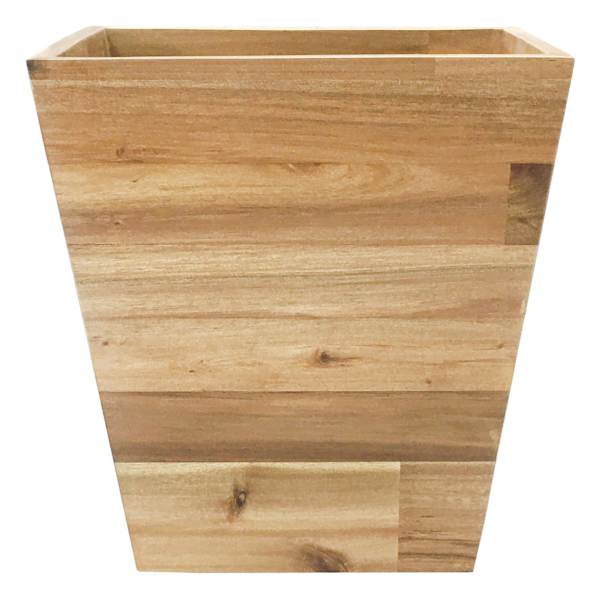 Honeybloom Howell Wooden Wastebasket, 11.8"