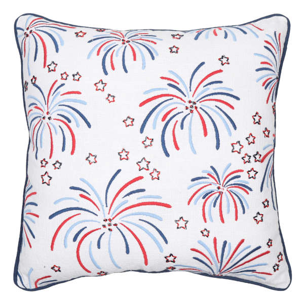 Honeybloom Embroidered Firework Throw Pillow, 18"