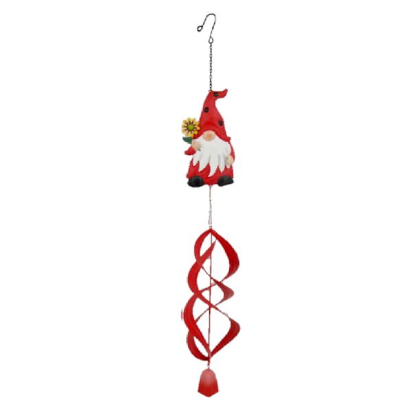 Ladybug Gnome Wind Spinner, 31"