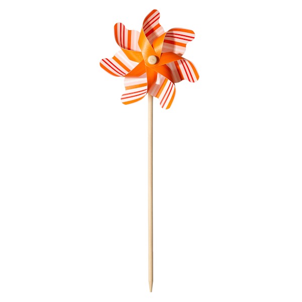 Sunny Club Orange Striped Whirligig, 19"