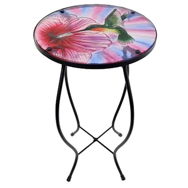 Hummingbird Glass Plant Stand, 12"