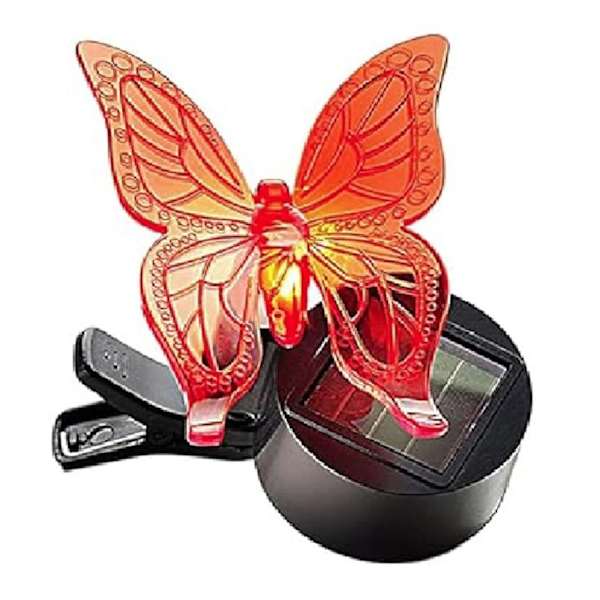 Red Butterfly Solar Outdoor Clip, 3"