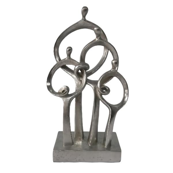 Silver Interlocking People Decor, 13.2"