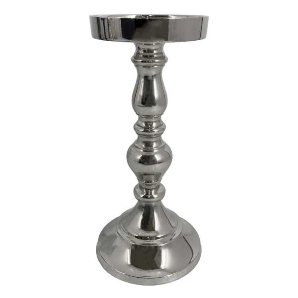 Providence Silver Pillar Candle Holder, 7.7"
