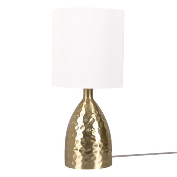 Found & Fable Brass Hammered Metal Small Table Lamp with Shade, 19.5"