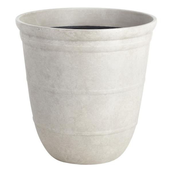 Honeybloom Ares White Stone Outdoor Planter, Medium