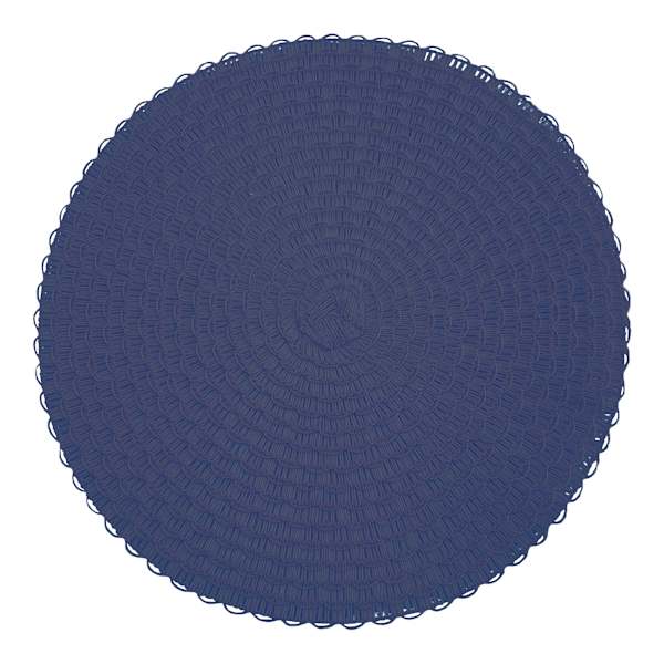 Round Navy Blue Piper Placemat, 15"