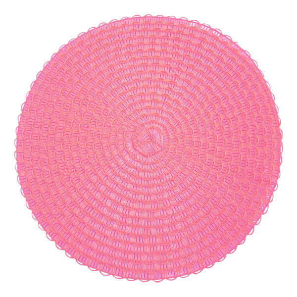 Round Pink Punch Piper Placemat, 15"