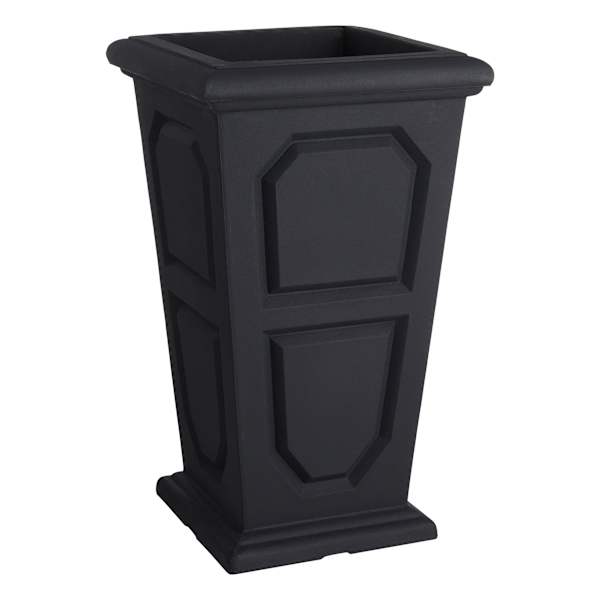 Japi All-Weather Black Versailles Square Outdoor Planter, Medium
