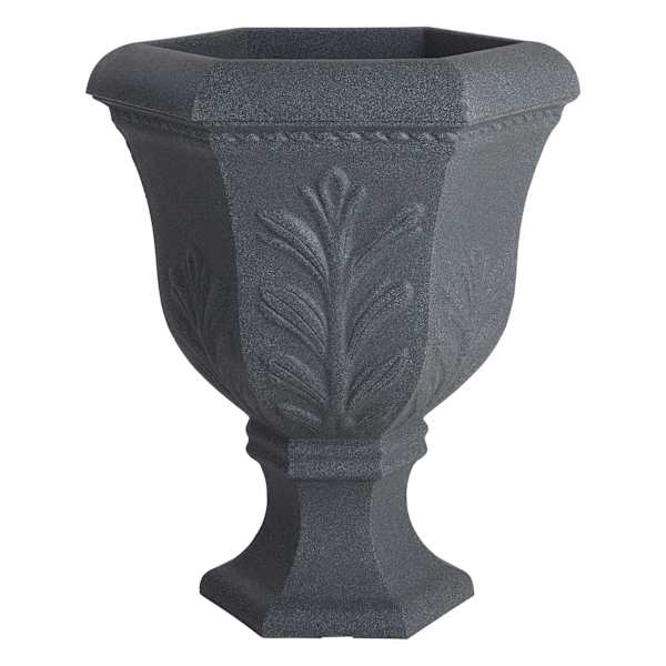 Japi Charcoal Grey Hexagon Urn Outdoor Planter, Large