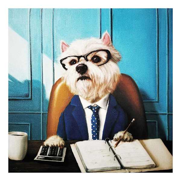 CFO Dog Canvas Wall Art, 12"