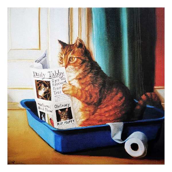 Kitty Throne Canvas Wall Art, 12"
