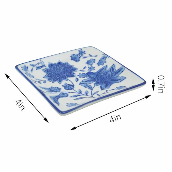 Providence Blue & White Floral Porcelain Plate, 4"